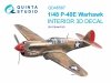Quinta Studio QD48587 P-40E Warhawk 3D-Printed & coloured Interior on decal paper (Eduard) 1/48